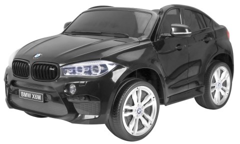 BMW X6M XXL dla 2 dzieci Czarny + Pilot + Ekoskóra + Pasy + Wolny Start + MP3 USB + LED