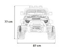 Autko terenowe Geoland Power dla 2 dzieci Żółty + Pilot + Silniki 2x200W + Bagażnik + Radio MP3 + LED