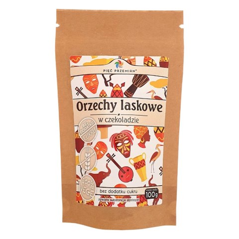 PIĘĆ PRZEMIAN Orzechy laskowe w czekoladzie bez dodatku cukru bezglutenowe 100g