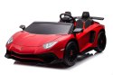 Lamborghini Aventador SV na akumulator dla 2 dzieci Czerwony + Silnik bezszczotkowy + Pompowane koła + Audio LED