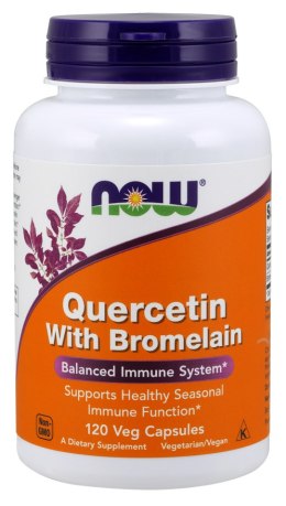 NOW FOODS Quercetin with Bromelain, 120vcaps. - Kwercetyna z Bromeliną