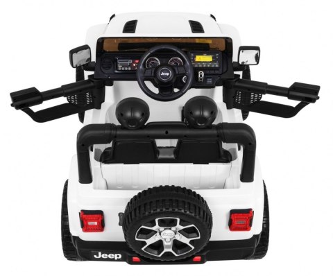 Jeep Wrangler Rubicon na akumulator dla dzieci Biały + Pilot + Radio MP3 LED + Koła EVA