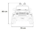 Jeep Wrangler Rubicon na akumulator dla dzieci Biały + Pilot + Radio MP3 LED + Koła EVA