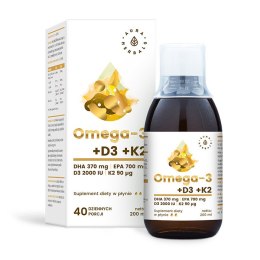 AURA HERBALS Omega-3 + D3 + K2 w płynie 200ml