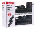 Zdalnie sterowane 2 czołgi T-34 vs Tiger dla dzieci 3+ Strzelające modele 1:28 + Wielka Bitwa Czołgów + Dźwięki Światła