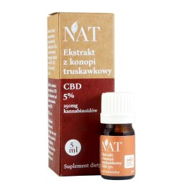 NAT Ekstrakt z konopi Full Spectrum Truskawkowy 5% CBD 5ml