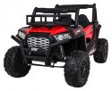 Buggy UTV Terenówka dla dzieci Czerwony + Pilot + Bagażnik + Wolny Start + EVA + MP3 LED