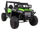 Buggy UTV Terenówka dla dzieci Zielony + Pilot + Bagażnik + Wolny Start + EVA + MP3 LED