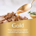 GOURMET GOLD Wołowina z kurczakiem mix kawałków na parze i w sosie - mokra karma dla kota - 85 g