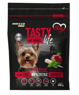 BIOFEED TASTY DOGS LIFE ADULT SMALL WITH BEEF 600G