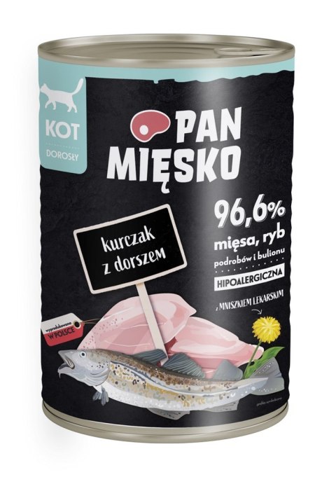 Pan Mięsko Kurczak z dorszem (dorosły) - karma mokra dla kotów - 400g