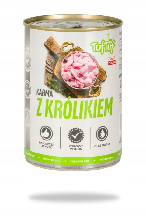 TUF TUF Mokra karma dla psa z królikiem 400g - wyprzedaż