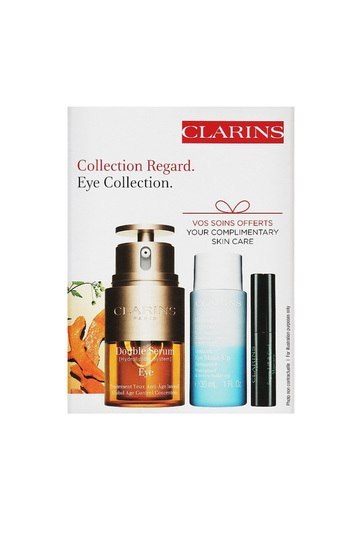 Zestaw Clarins Double Serum Eye 20ml + Instant Eye Make Up Remover 50ml + Mascara Supra Lift & Curl 3ml