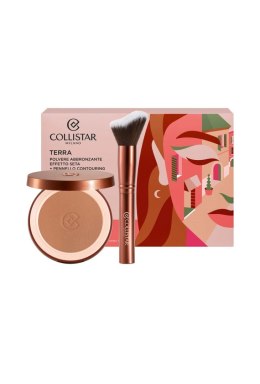 Zestaw Collistar Terra Silk Effect Bronzing Powder 4,4 Hawaii Matte + Contouring Brush