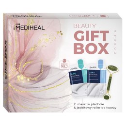 Beauty Gift Box zestaw maski w płachcie + jadeitowy roller do twarzy