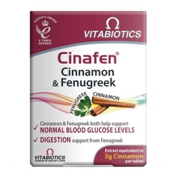 Cinafen Cinnamon & Fenugreek cynamon z kozieradką suplement diety 60 tabletek