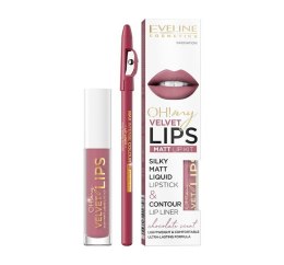 Oh! My Velvet Lips Liquid Matt Lip Kit zestaw matowa pomadka w płynie 4.5ml + konturówka do ust 1szt 13 Brownie Biscotti