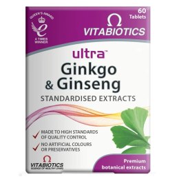 Ultra Ginkgo & Ginseng suplement diety z miłorzębem japońskim i żeń-szeniem 60 tabletek