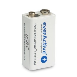 EVERACTIVE AKUMULATOREK 6F22/9V LI-ION 550 MAH Z USB TYP C EVHR22-550C