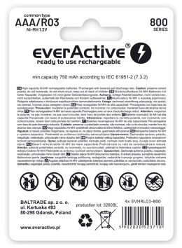 EVERACTIVE AKUMULATORKI AAA 800 MAH - 2 SZTUKI EVHRL03-800