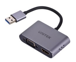 UNITEK ADAPTER USB-A - HDMI & VGA, FULLHD, M/F