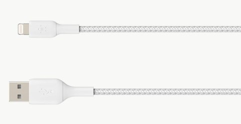 Kabel Belkin BoostCharge Braided Lightning to USB-A Cable 1m oplot White