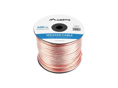 KABEL GŁOŚNIKOWY 2X1.5MM2 100M PRZEZROCZYSTY LANBERG