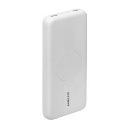 RIVACASE POWERBANK 10.000 MAH USB-C 20W + QI 10W, 1X WE/WY USB-C 20W, 2X USB-A QC18W, WEJŚCIE MICRO-USB,INDUKCJA QI 10W,BIAŁY