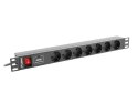 Listwa RACK, zasilająca Lanberg PDU-07F-0200-IEC-BK (7 x UTE; 10 A; 2m; kolor czarny)