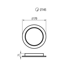 MACLEAN PANEL LED PLAFON PODTYN. SLIM 18W MCE372 R