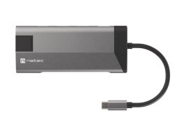 NATEC MULTIPORT ADAPTER FOWLER PLUS USB-C-> USB 3.0 3X, HDMI 4K, USB-C PD, RJ45, MICRO SD NMP-1690