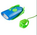 Lampka rowerowa z klaksonem HORNIT Mini GREEN - BLUE 5353GRBU