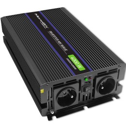 Qoltec Przetwornica napięcia Monolith 4000 MS Wave 51928, 12V na 230V, 2000/4000W, USB