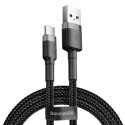 Kabel Baseus Cafule CATKLF-BG1 (USB 2.0 - USB typu C ; 1m; kolor szaro-czarny)