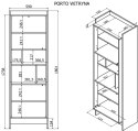 Witryna PORTO 59x38x180 dąb/czarny