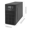 QOLTEC ZASILACZ AWARYJNY UPS 3KVA | 3000W | POWER FACTOR 1.0 | LCD | EPO | USB | ON-LINE