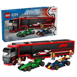 LEGO CITY 60445 F1 Ciężarówka z bolidami RB20 i AMR24 F1