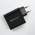 QOLTEC ŁADOWARKA SUPER QUICK PD | 1XUSB-C | 1XUSB | 90W | 5-20V | 2.4-4.35A | CZARNA