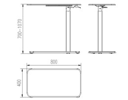 Biurko/Stolik z regulowaną wys. LAPTOP DESK czarny