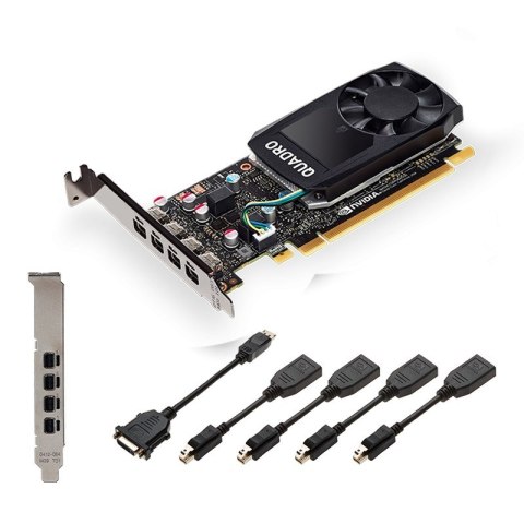 Karta graficzna PNY NVIDIA P1000 V2 LowProfile 4 GB GDDR5, PCIe 3.0 x16, 4x Mini DP 1.4, LP bracket, 4x mDP to DP adapter, Retai