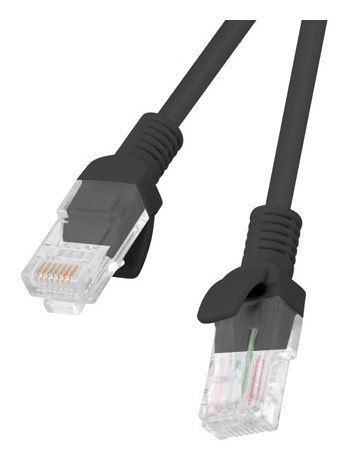 PATCHCORD KAT.5E UTP 1M CZARNY FLUKE PASSED LANBERG 10-PACK