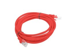 PATCHCORD KAT.5E UTP 3M CZERWONY FLUKE PASSED LANBERG 10-PACK