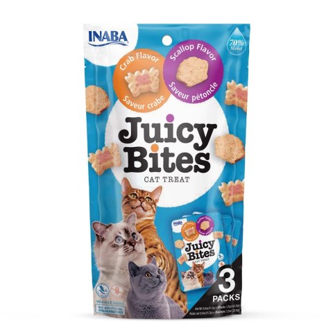 INABA Juicy Bites O smaku przegrzebków i kraba - przysmak dla kota - 3x11,3 g