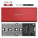 QOLTEC OBUDOWA NA DYSK M.2 SSD | SATA | NGFF | USB 3.0 | SUPER SPEED 5GB/S | 2TB | CZERWONY