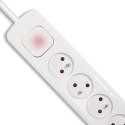 QOLTEC LISTWA ZASILAJĄCA ANTYPRZEPIĘCIOWA | 4 GNIAZDA | 2 X USB | 1.8M | BIAŁA