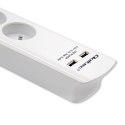 QOLTEC LISTWA ZASILAJĄCA ANTYPRZEPIĘCIOWA | 4 GNIAZDA | 2 X USB | 1.8M | BIAŁA