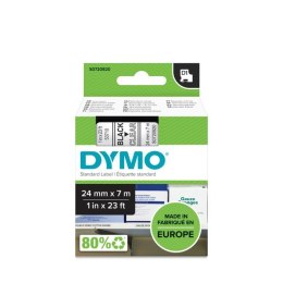 DYMO D1 - Standard Etykiety - Czarny na Transparent - 24mm x 7m