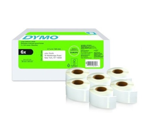 DYMO LW-Rücksendeadress-Etiketten groß 25x54mm 6x 500St./Rol.