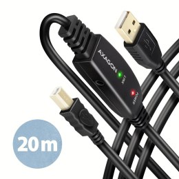 Axagon ADR-220B USB 2.0 A-M -> B-M active connecting/repeater cable 20m - Kabel - Digital/Daten kabel USB USB A USB B Czarny