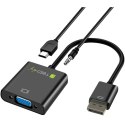 Techly HDMI - VGA+3.5mm+Micro USB B M/F 0,15 m Czarny